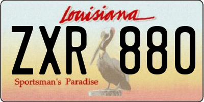 LA license plate ZXR880
