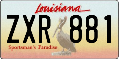 LA license plate ZXR881