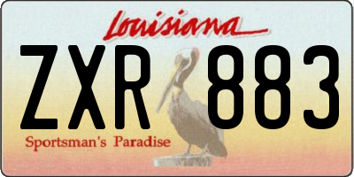 LA license plate ZXR883
