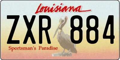 LA license plate ZXR884