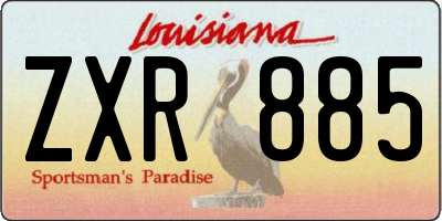 LA license plate ZXR885