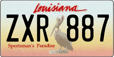 LA license plate ZXR887