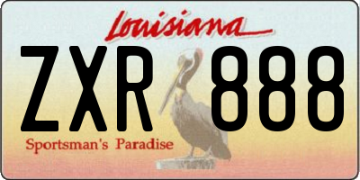 LA license plate ZXR888