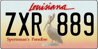 LA license plate ZXR889