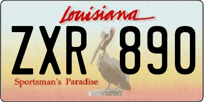 LA license plate ZXR890