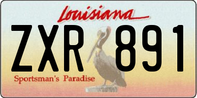 LA license plate ZXR891