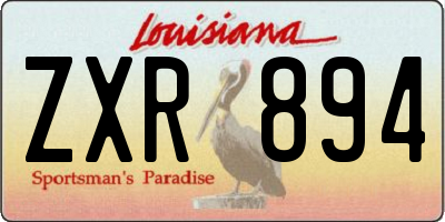 LA license plate ZXR894