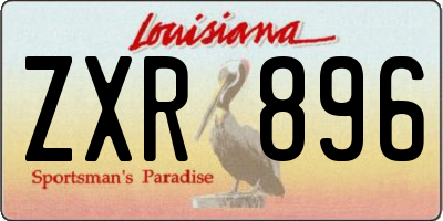 LA license plate ZXR896