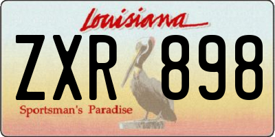 LA license plate ZXR898