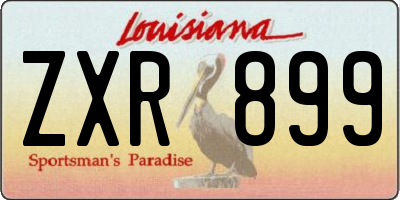 LA license plate ZXR899