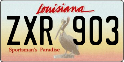 LA license plate ZXR903