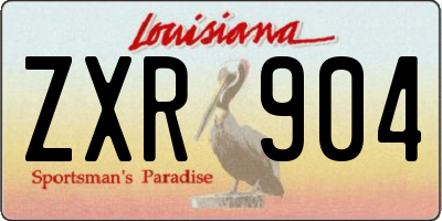 LA license plate ZXR904