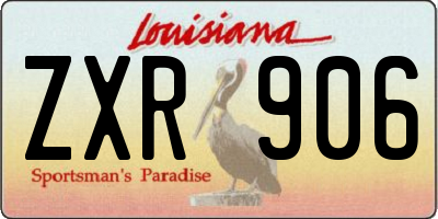 LA license plate ZXR906