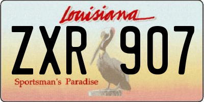 LA license plate ZXR907