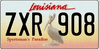 LA license plate ZXR908