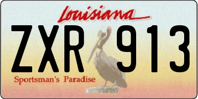 LA license plate ZXR913