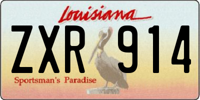 LA license plate ZXR914