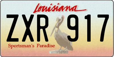 LA license plate ZXR917