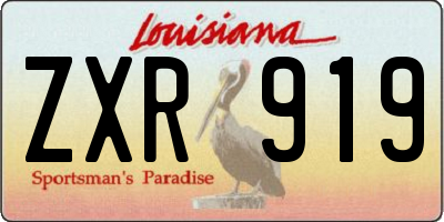 LA license plate ZXR919