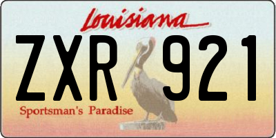 LA license plate ZXR921