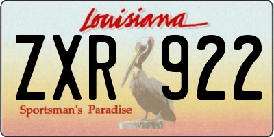LA license plate ZXR922