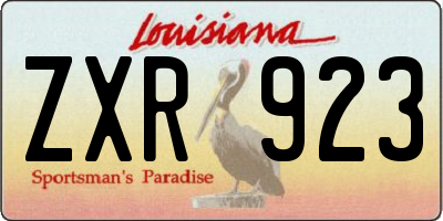 LA license plate ZXR923