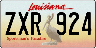 LA license plate ZXR924
