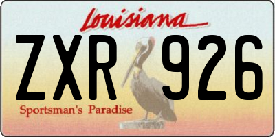 LA license plate ZXR926