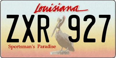 LA license plate ZXR927