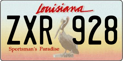 LA license plate ZXR928