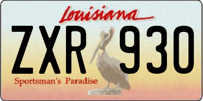 LA license plate ZXR930