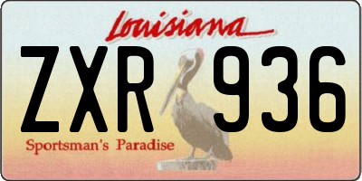 LA license plate ZXR936