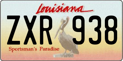 LA license plate ZXR938