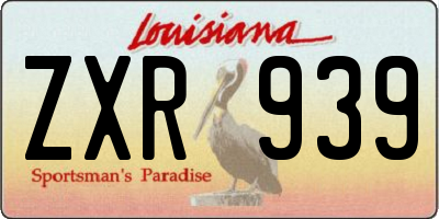 LA license plate ZXR939