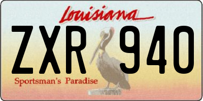 LA license plate ZXR940