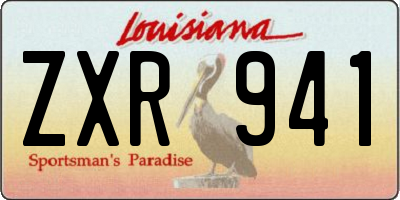 LA license plate ZXR941