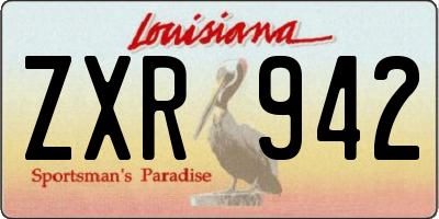 LA license plate ZXR942