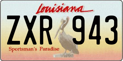LA license plate ZXR943
