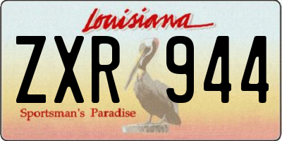 LA license plate ZXR944