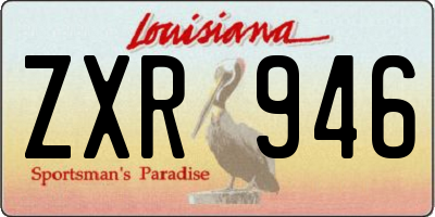 LA license plate ZXR946