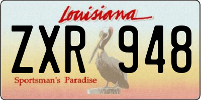 LA license plate ZXR948
