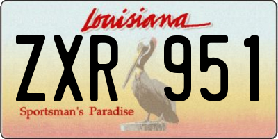 LA license plate ZXR951