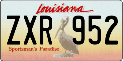 LA license plate ZXR952