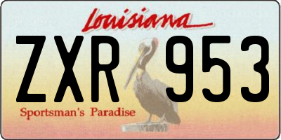 LA license plate ZXR953