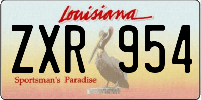 LA license plate ZXR954