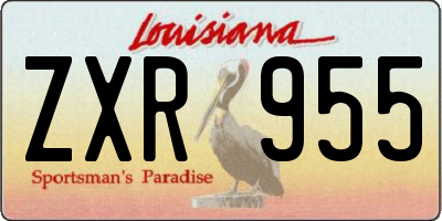 LA license plate ZXR955