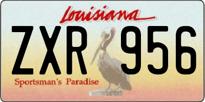 LA license plate ZXR956