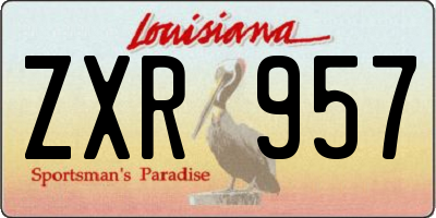 LA license plate ZXR957