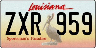 LA license plate ZXR959