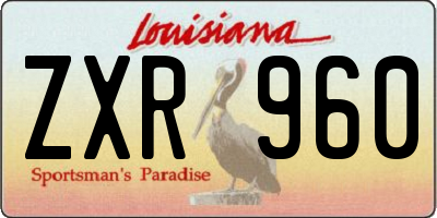 LA license plate ZXR960